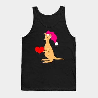 Cute Valentines Kangaroo with red heart Australian animal lover Tank Top